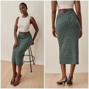 💕REFORMATION💕 Patrick Skirt ~ Marled Slate Grey XL NWT